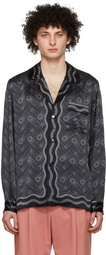 Casablanca Black Silk Pyjama Shirt