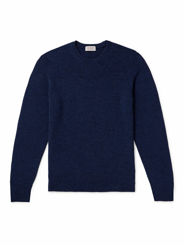Photo: John Smedley - Niko Recycled Cashmere and Merino Wool-Blend Sweater - Blue