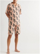 Desmond & Dempsey - Printed Linen Pyjama Shorts - Pink