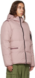 Stone Island Pink Garment-Dye Crinkle Reps R-Ny Down Jacket