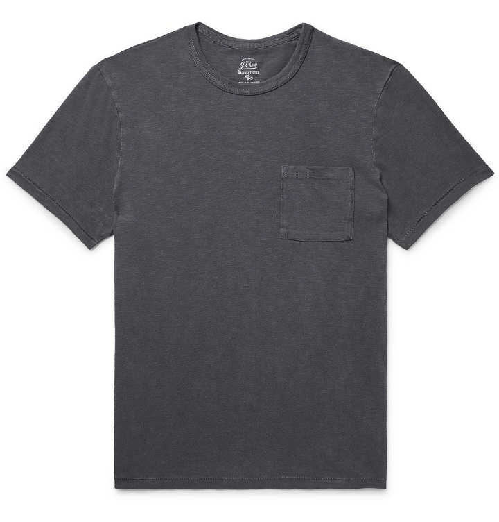Photo: J.Crew - Slim-Fit Garment-Dyed Slub Cotton-Jersey T-Shirt - Men - Charcoal