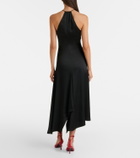 Victoria Beckham Asymmetric crêpe satin midi dress