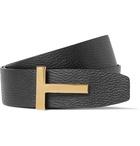 TOM FORD - 4cm Black and Dark-Brown Reversible Full-Grain Leather Belt - Brown