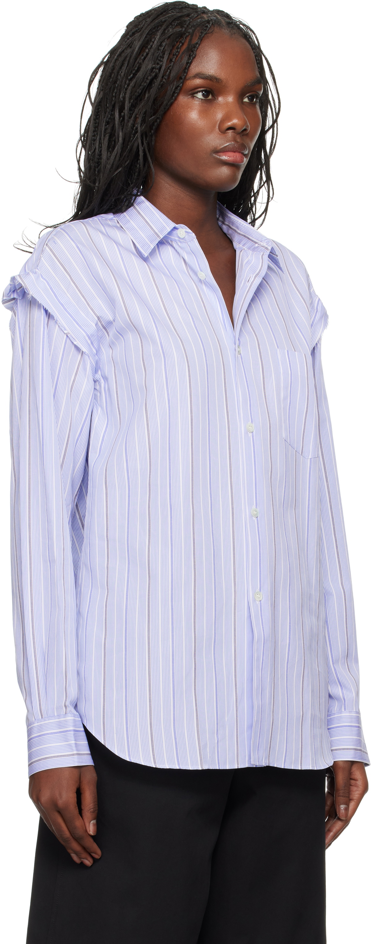 Comme des Garçons Shirt Blue Stripe Poplin Shirt