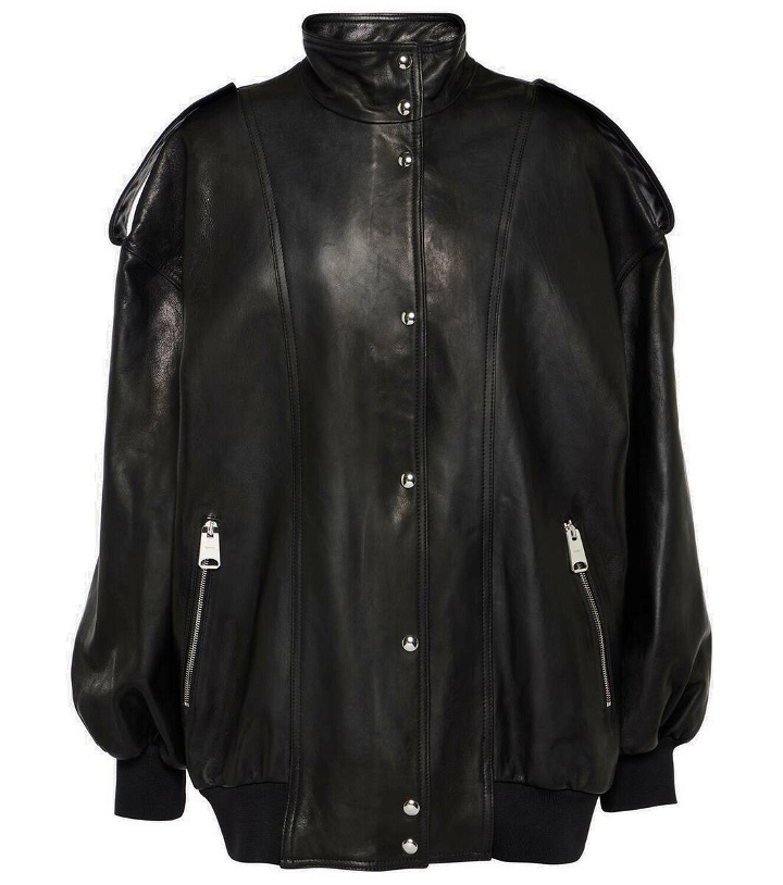 Photo: Khaite Farris oversized leather bomber jacket