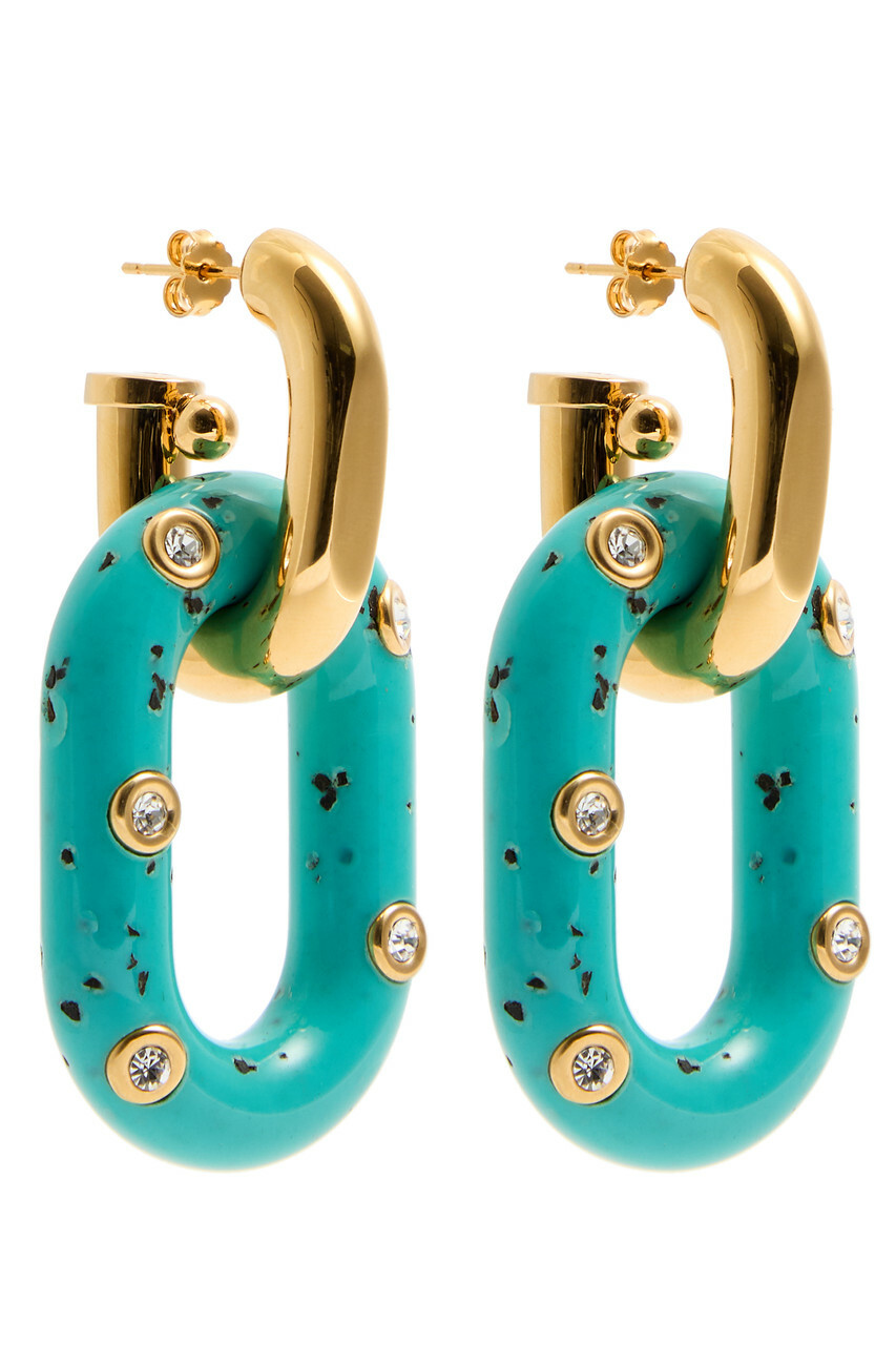 Rabanne XL Link Palm Spring Hoop Earrings - Blue - One Size