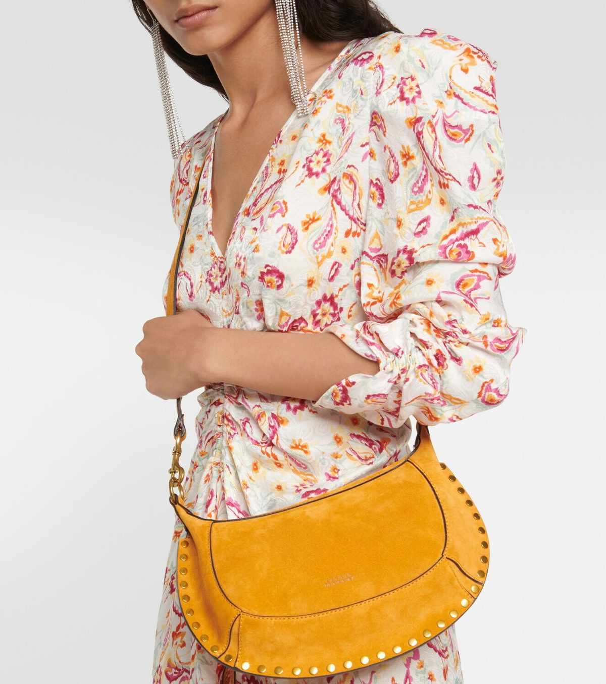 Isabel Marant Oskan Moon Small suede shoulder bag
