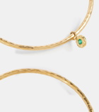 Octavia Elizabeth Nesting Gem Medium 18kt gold hoop earrings with emeralds