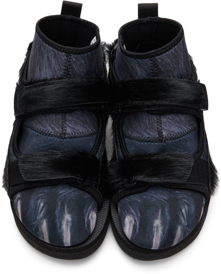 Doublet Black Suicoke Edition Animal Foot Layered Sandals Doublet