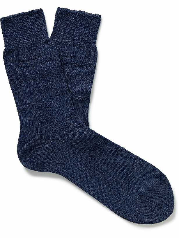 Photo: Falke - Textured-Knit Socks - Blue