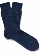 Falke - Textured-Knit Socks - Blue