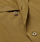 CMMN SWDN - Duncan Camp-Collar Garment-Dyed Slub Cotton Shirt - Men - Green
