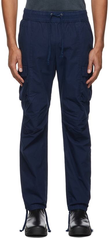 Photo: John Elliott Navy Back Sateen Cargo Pants