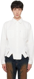Juntae Kim White Square Petal Corset Shirt