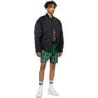 Rhude Green Oversized Logo Shorts