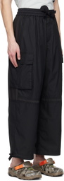 A PERSONAL NOTE 73 Black Paneled Cargo Pants