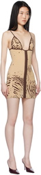 Poster Girl Beige Doll Zebra Print Minidress