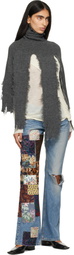 Junya Watanabe Gray Wool Turtleneck Cape