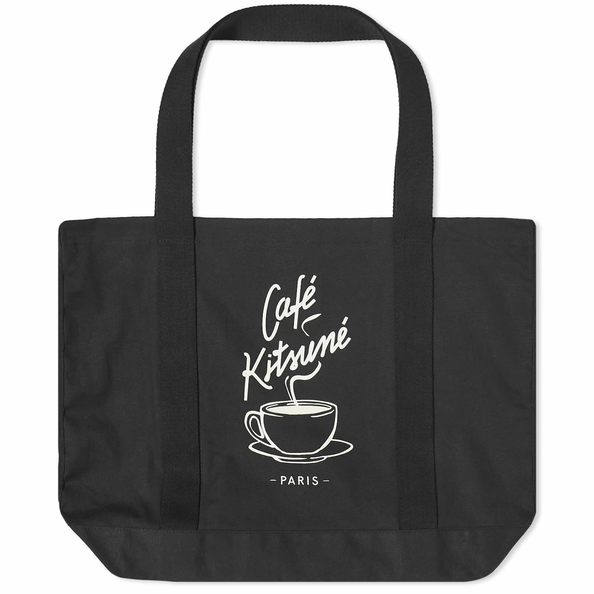 Cafe Kitsune Men's Café Kitsune Coffee Cup Tote Bag in Black