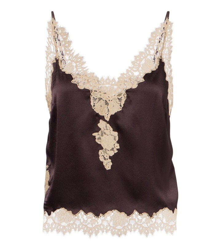 Photo: Dôen Kira lace-trimmed silk satin camisole