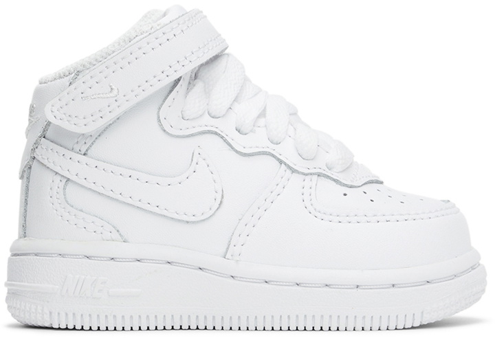 Photo: Nike Baby White Force 1 Mid LE Sneakers