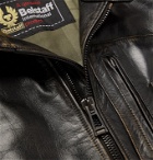 BELSTAFF - Langley Logo-Appliquéd Distressed Leather Jacket - Black