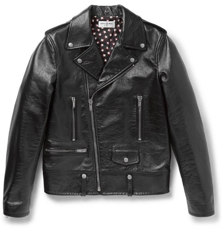 Photo: Saint Laurent - Full-Grain Leather Biker Jacket - Men - Black