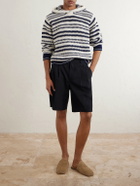 Orlebar Brown - Kirk Striped Organic Cotton Hoodie - Black