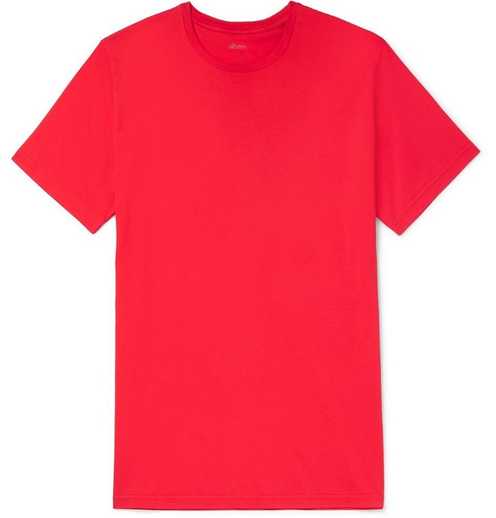 Photo: Albam - Classic Mercerised Cotton-Jersey T-Shirt - Men - Red