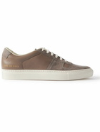 Common Projects - BBall Suede-Trimmed Leather Sneakers - Brown