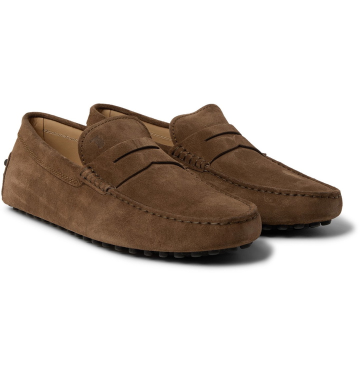 Photo: Tod's - Gommino Suede Driving Shoes - Brown