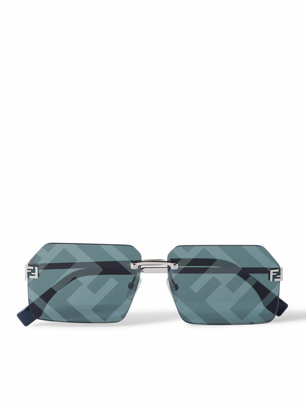 Photo: Fendi - Sky Silver-Tone Square-Frame Sunglasses