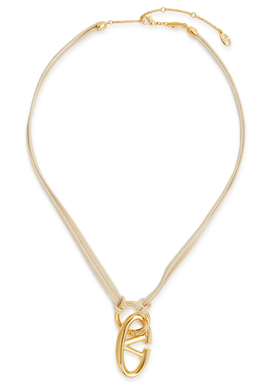 Valentino Garavani VLogo Rope Necklace - Cream - One Size