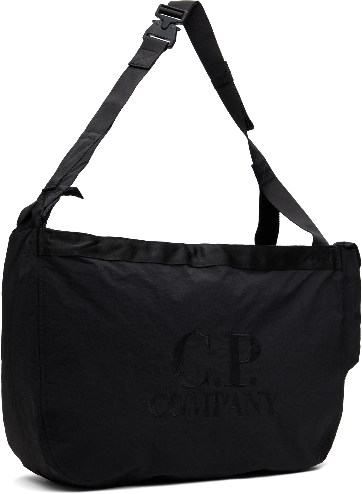 C.P. Company Black Plain Paper Touch Zipped Bag
