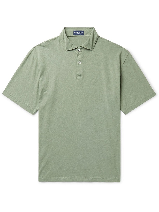 Photo: Peter Millar - Journeyman Garment-Dyed Slub Pima Cotton-Jersey Polo Shirt - Green