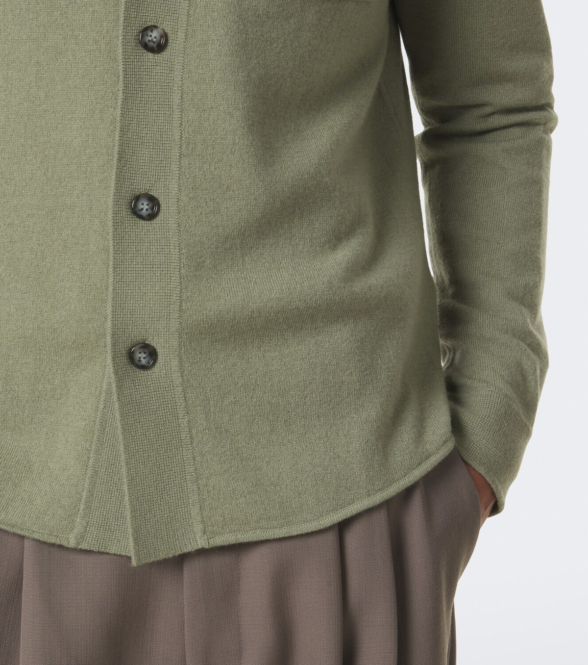 Allude Knitted wool and cashmere shirt