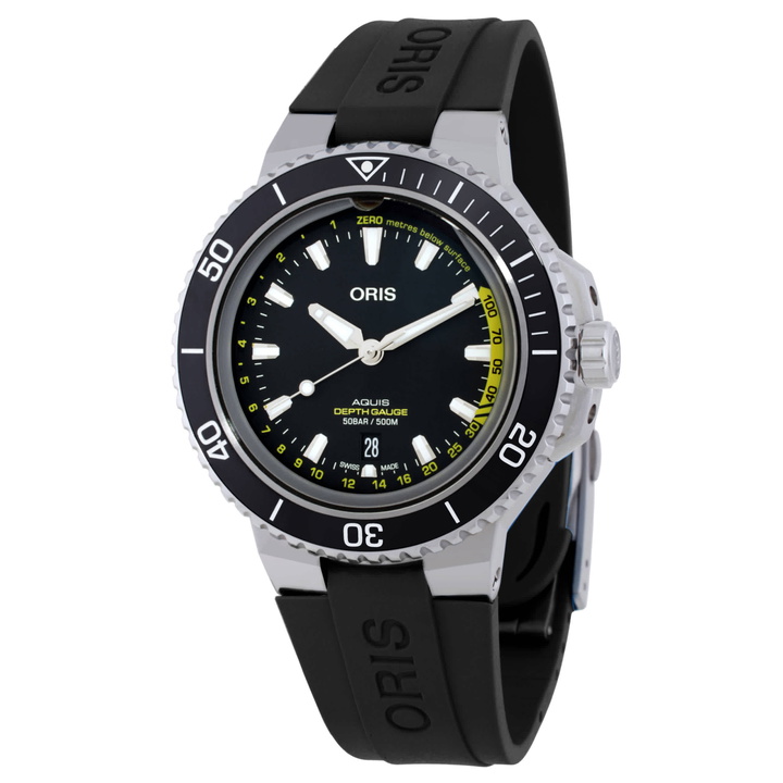 Photo: Oris Aquis Depth Gauge Automatic Black Dial Mens Watch 01 733 7755 4154-Set RS