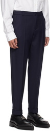 Balmain Navy Rolled Cuff Trousers