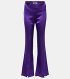 Didu Silk satin split-hem pants