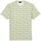 Versace Men's All Over Logo T-Shirt in Light Blue