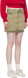 AMI Paris Khaki Cotton Denim Miniskirt