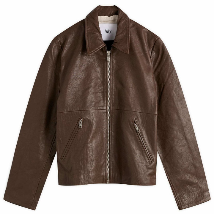 Photo: Won Hundred Men's Dutton Leather Jacket in Carafe Brown