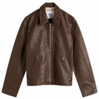 Won Hundred Men's Dutton Leather Jacket in Carafe Brown