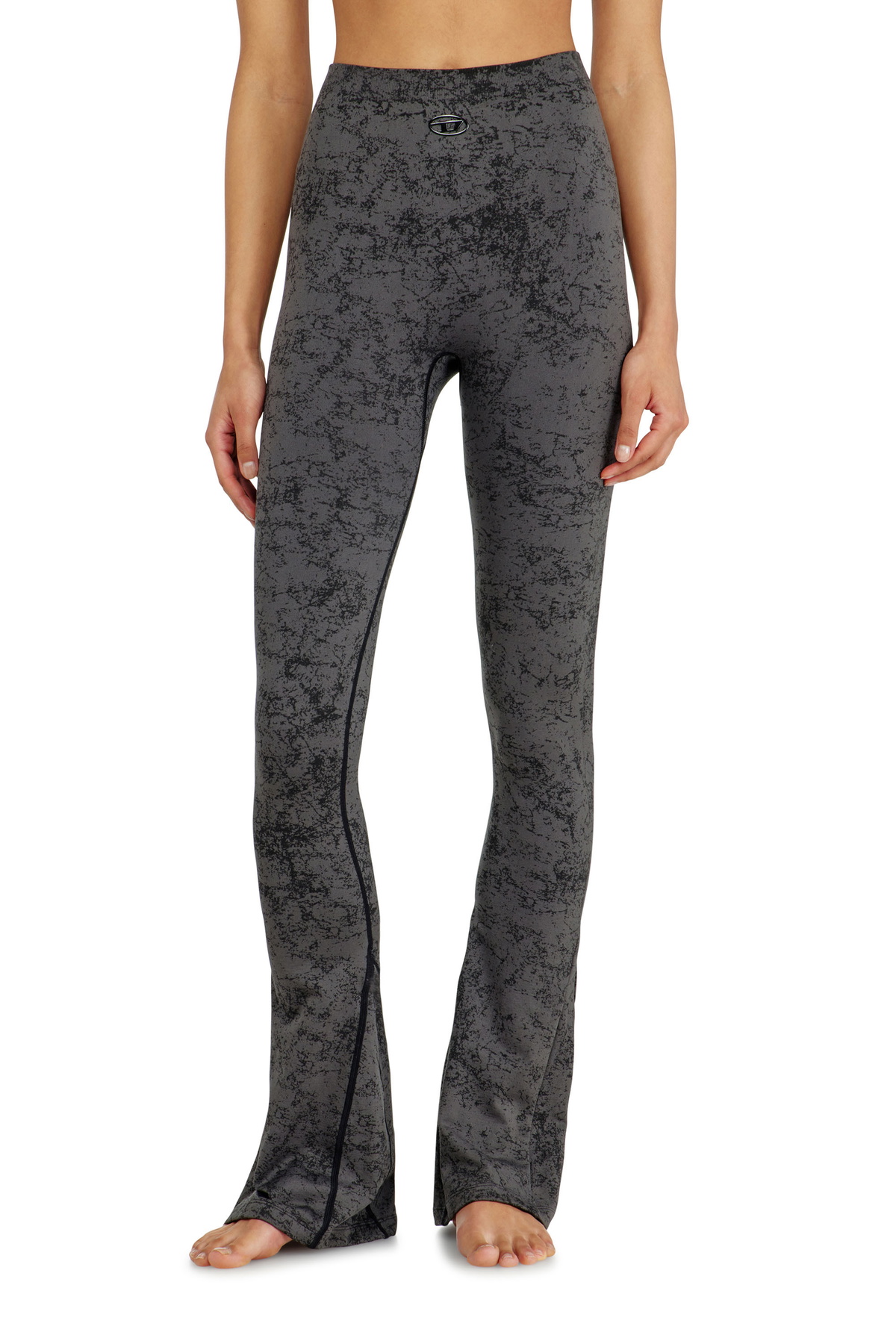 Diesel Fared leggings with utilitarian print - Pants Womens in Grey
