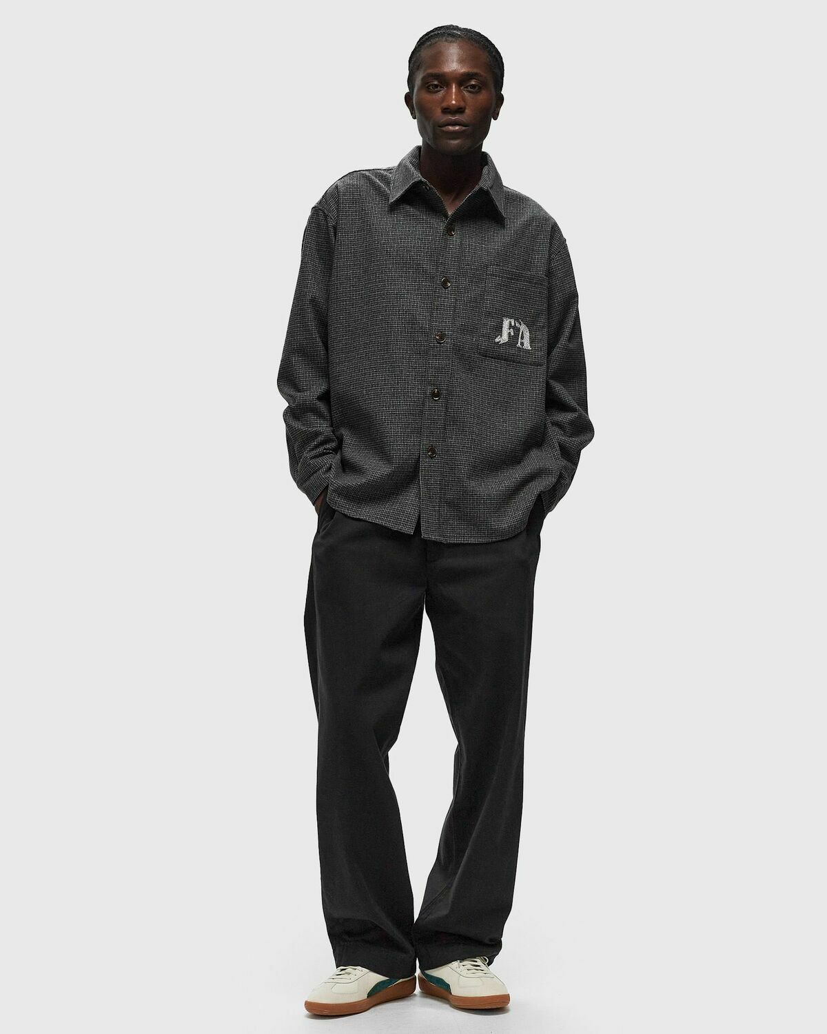 Fucking Awesome Oversized Wool Flannel Grey Longsleeves Fucking