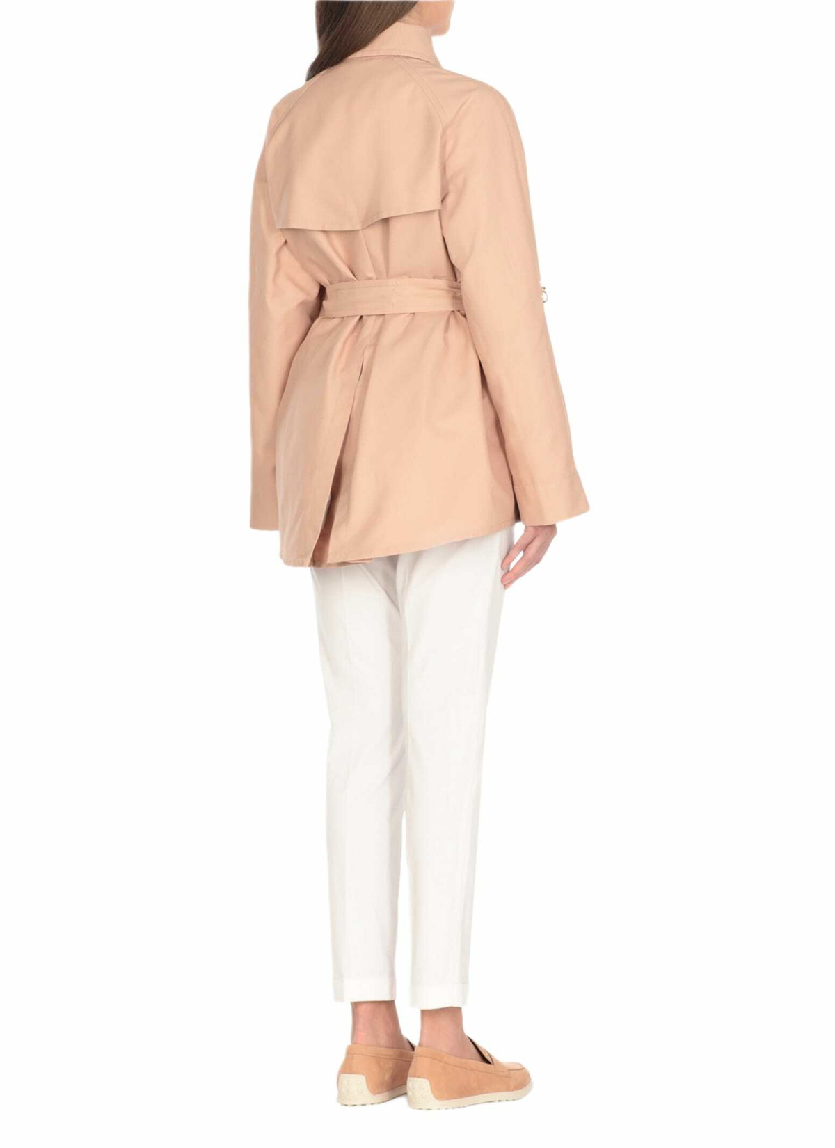 Fay Short Cotton And Linen Trench Coat