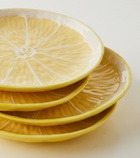 Bordallo Pinheiro Lemon set of 4 ceramic plates