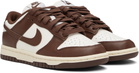 Nike White & Brown Dunk Low Sneakers