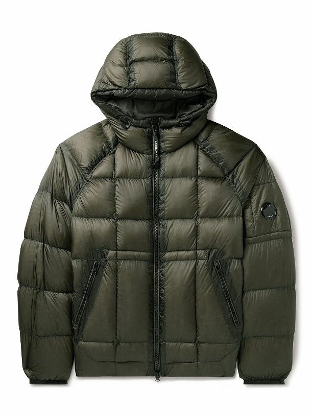 Photo: C.P. Company - Logo-Appliquéd Quilted D.D. Nylon-Ripstop Hooded Down Jacket - Green