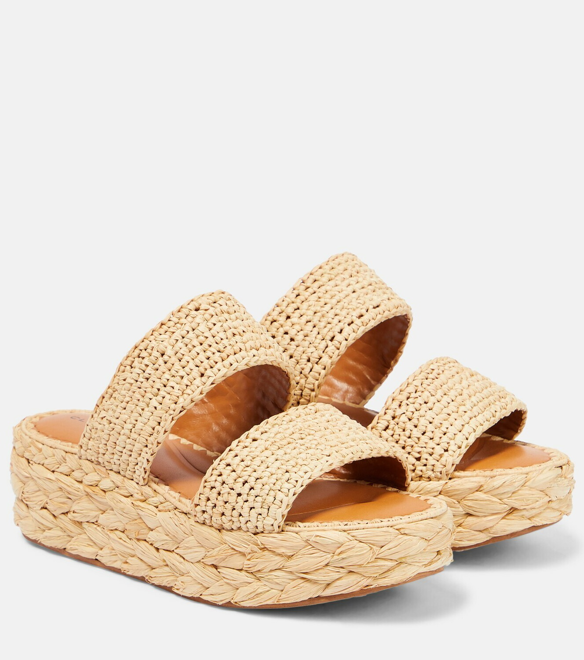 Clergerie - Arlene raffia-woven leather sandals Clergerie